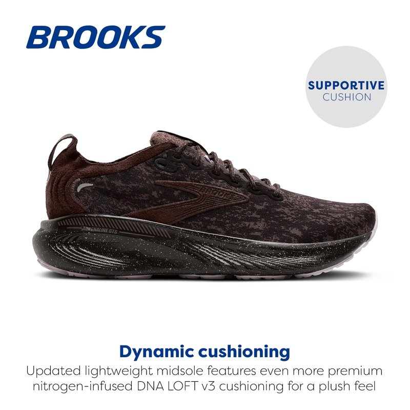 Brooks Women’s Adrenaline GTS 25 Supportive Running & Walking Shoe - Plum/Raisin/Ganache - 6 Medium