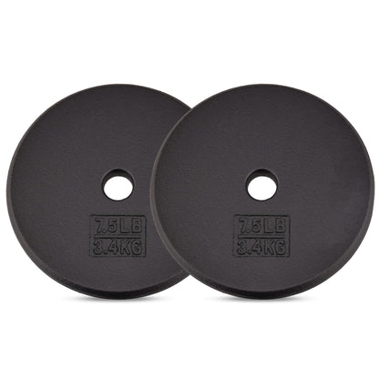 Yes4All Standard 1" Cast Iron Weight Plate - Ideal for Strength Training - Multiple Weight: 5LB to 25LB (Single & Set of 4)