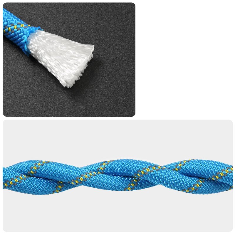 NorthPada Boat Rope with Hook, 1/2 in x 32 ft, 18 kN, Reflective Blue, Waterproof, Floating, for Boating, Marine, Mooring, Kayak, Sailing