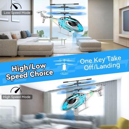 TERRAMUS Remote Control Helicopter for Kids,Altitude Hold RC Helicopters with Gyro LED Light,2.4GHz Radio Controlled Aircraft Indoor Toy with 3.5 Channel,High&Low Speed,Gift for Boys Beginner