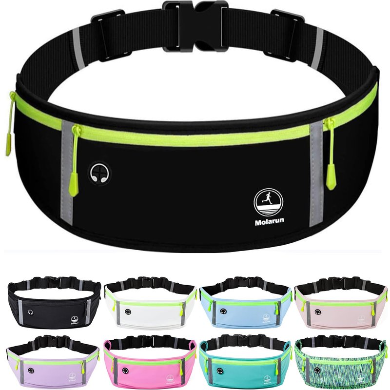 Slim Running Belt Fanny Pack for Women Men, Jogging Pouch Waist Pack Money Belt Bag Phone Holder for Running Hiking Traveling