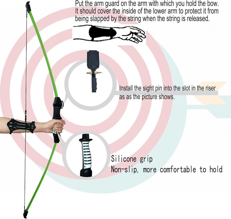 Youth Bow and Arrows Set - 45" Recurve Archery Kit for Kids 8-12 | Includes 9 Arrows & 4 Targets for Outdoor Fun