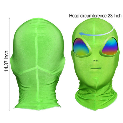 anroog Halloween Alien Mask for ET Alien Cosplay Costume Halloween Party,Alien 3D Full Face Mask for Adults