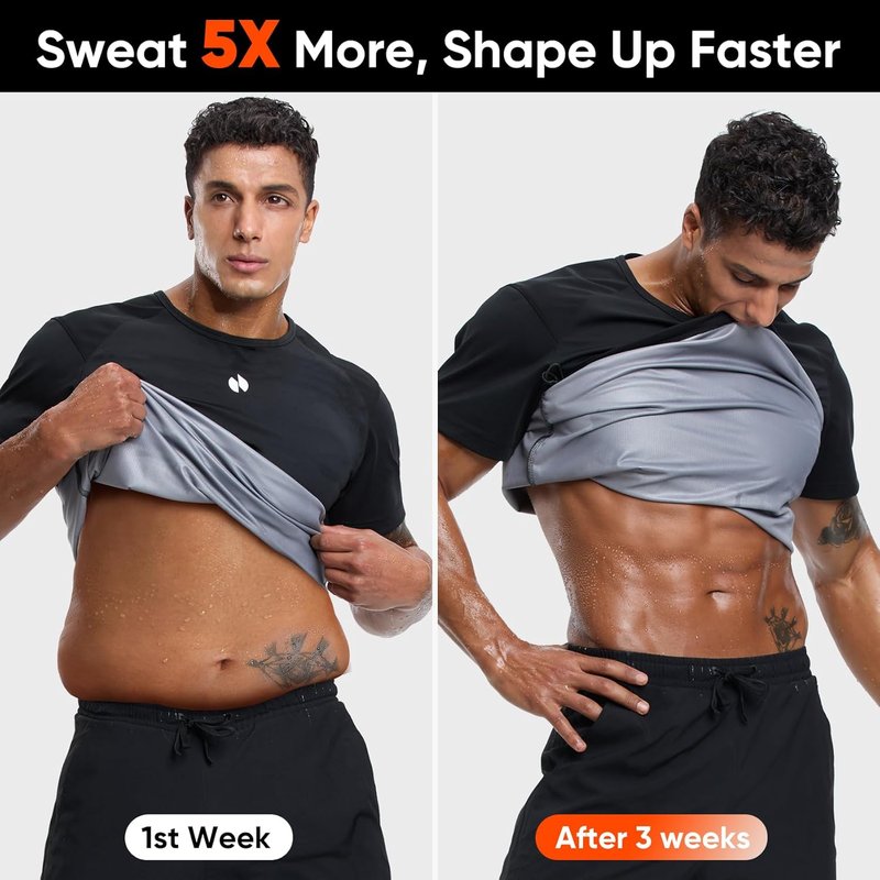 Sauna Shirt for Men - Weight Loss Heat Trapping Vest | Gym Workout Fat Burning Top
