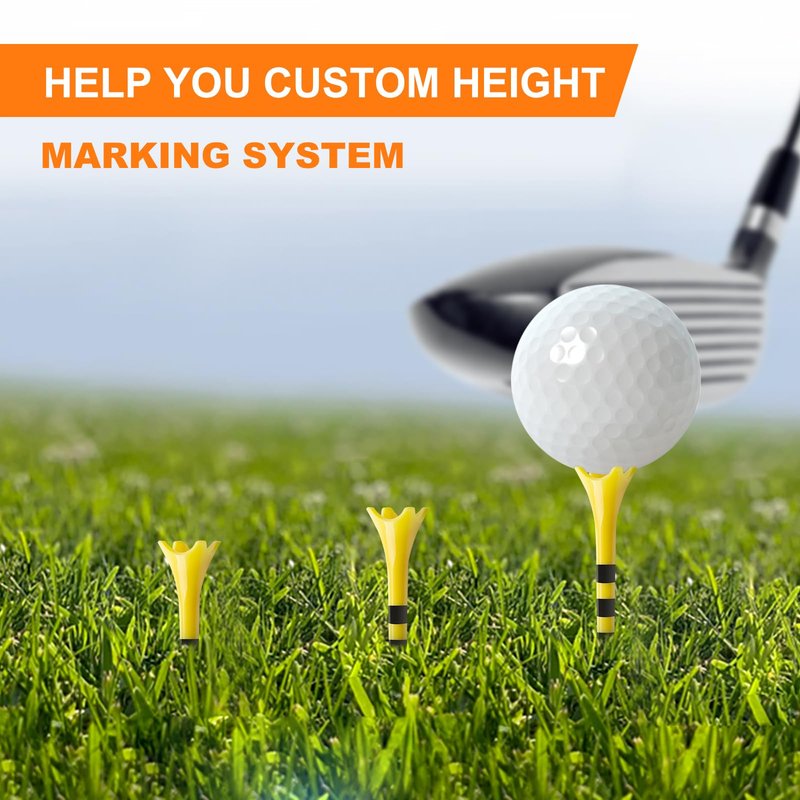 Full Choice Plastic Golf Tees 100 Pack 2-3/4", Enhanced Durability & Stability, Engineered to Minimize Friction and Side Spin
