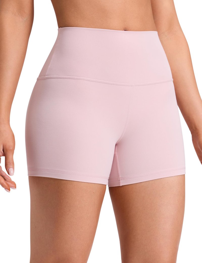 CRZ YOGA Butterluxe Biker Shorts 4'' - High Waisted Booty Workout Volleyball Yoga Womens Spandex Pink Haze XX-Small