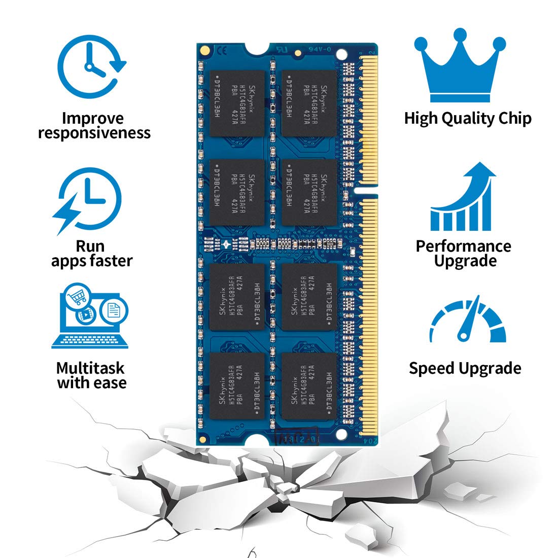 Motoeagle DDR3L-1600 SODIMM 16GB Kit (2x8GB) PC3L-12800S 8GB 2Rx8 PC3 12800S DDR3 1600MHz RAM 1.35V/1.5V CL11 204-Pin Non-ECC Unbuffered Laptop Memory