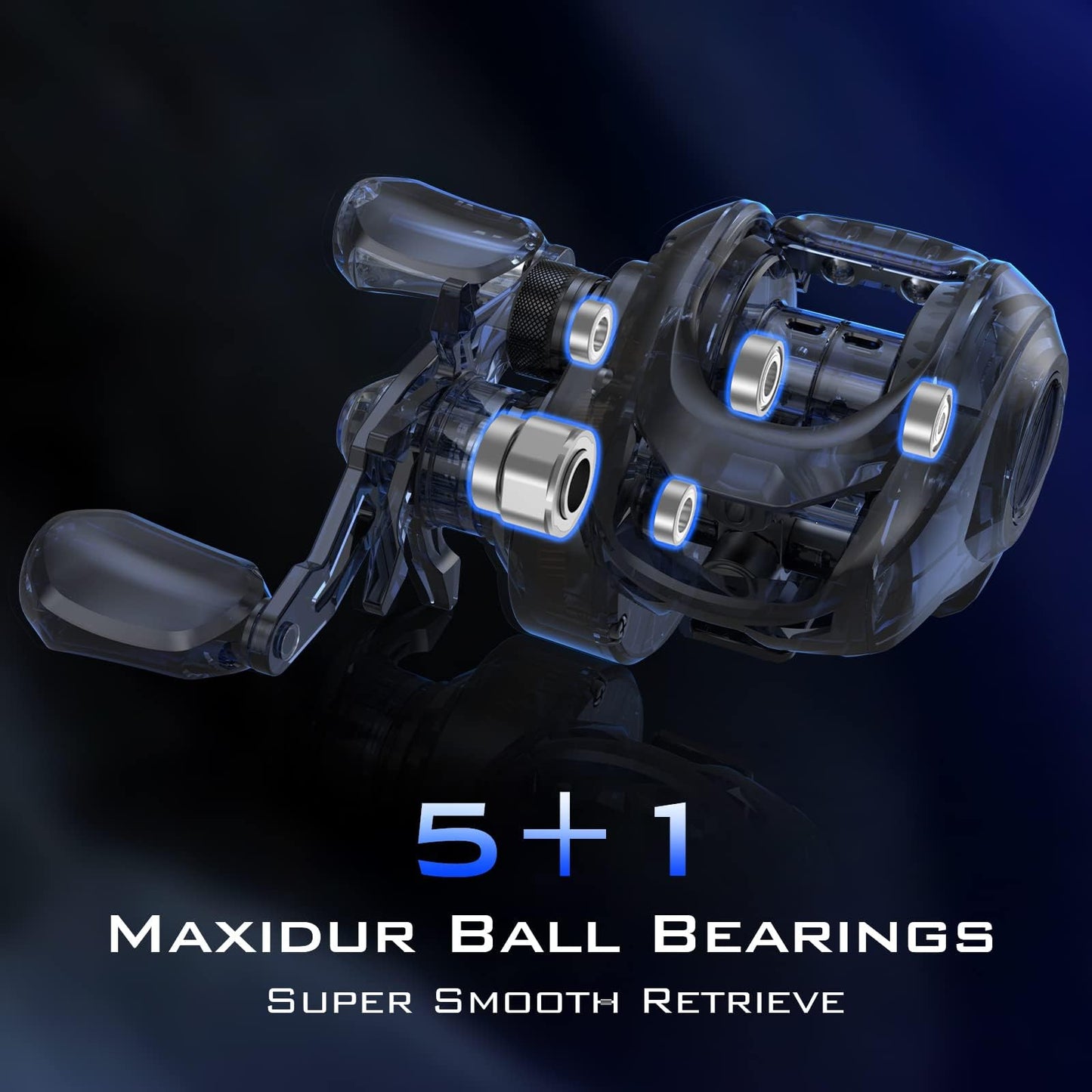 KastKing Centron Lite Baitcasting Fishing Reels, 7.1:1 Gear Ratio, Right Handed Reel, Black