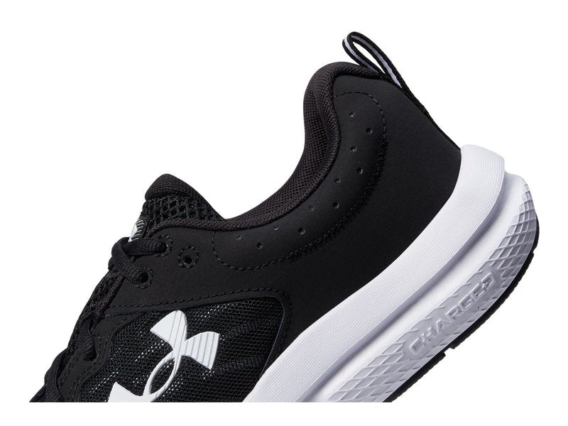 Under Armour Men's Charged Assert 10 Shoes, (001) Black/Black/White, 9 Wide