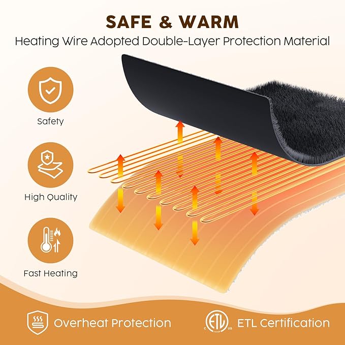HYLEORY Heated Electric Blanket Queen 84"x90" Soft Fleece & Flannel with 5 Heating Levels & 10 Hours Timer Auto Shutt Off, ETL Certified, Washable，Heated Blanket for Body-Dark Grey