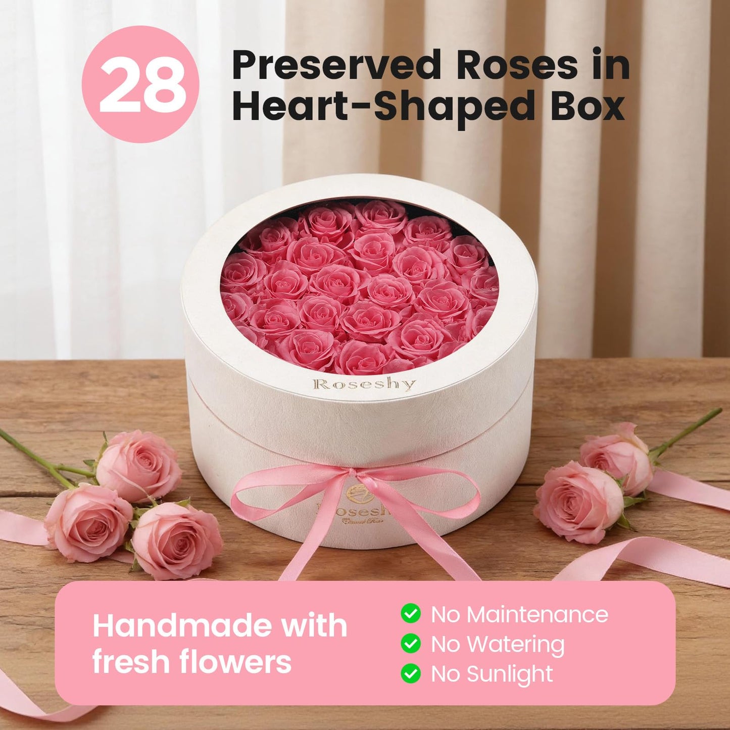 Valentines Day Flowers Roses Gifts for Her,16pcs Red Forever Preserved Roses in Heart Shape Gift Box,Valentines Day Delivery Prime Gifts-Roses Gifts for Women,Mom.