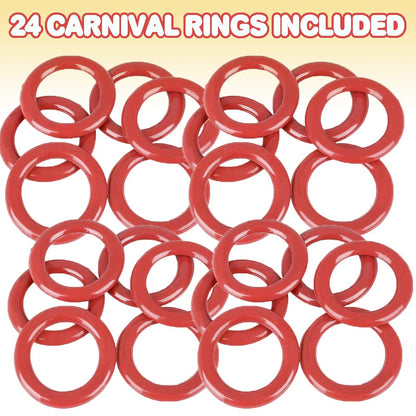 Plastic Carnival Rings - Pack of 24 - 2.5 Inch Rings for Ring Toss - Fun Target Toys - Cool Homemade School and Carnival Party Favors