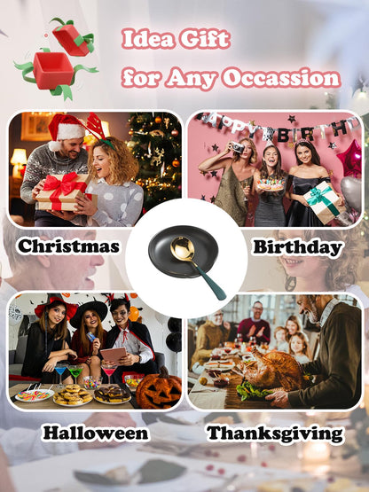 Gomakren Spoon Rest Spoon Holder For Stove Top Ceramic Black Spoon Rest For Kitchen Counter Halloween Spatula Holder Utensil Rest