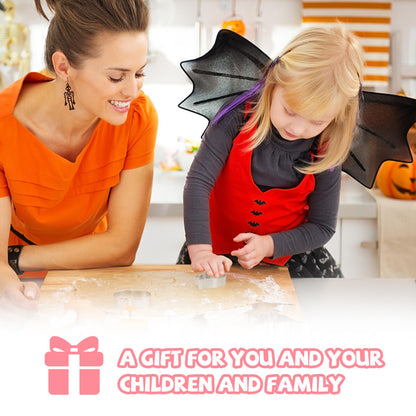 FUSOTO Halloween Cookie Cutters, 6 Pcs Holiday Cookie Cutters Halloween Shapes - Spider, Pumpkin, Bat, Cat, Ghost, Witch Hat for Cookie Baking