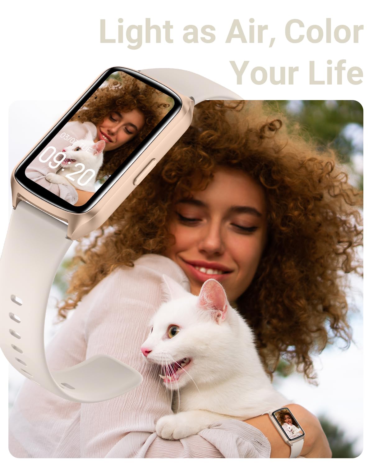 Amzhero Health Fitness Tracker with 24/7 Heart Rate, Blood Oxygen, Blood Pressure, Sleep Tracker, 5ATM Waterproof Activity Trackers with Step Tracker, Pedometer (S & L Bands Included)