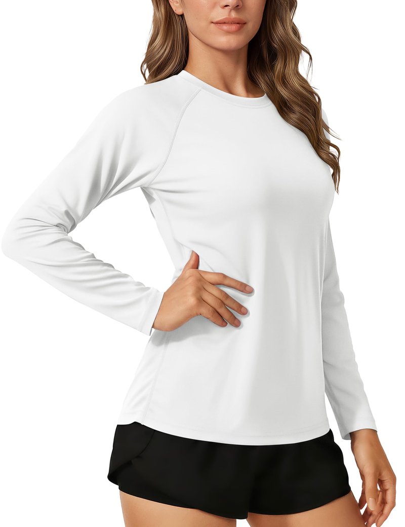 TACVASEN Women's Long Sleeve Sun Shirts UPF 50+ UV Protection Rash Guard Swim Shirts Quick Dry Workout Tops