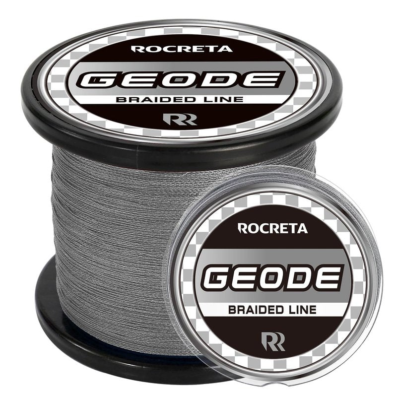 ROCRETA Geode Braided Fishing Line, Super Strong Power Braid Lines for Saltwater and Freshwater Fish 30lb, 500yds，Gray