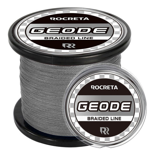 ROCRETA Geode Braided Fishing Line, Super Strong Power Braid Lines for Saltwater and Freshwater Fish 30lb, 500yds，Gray