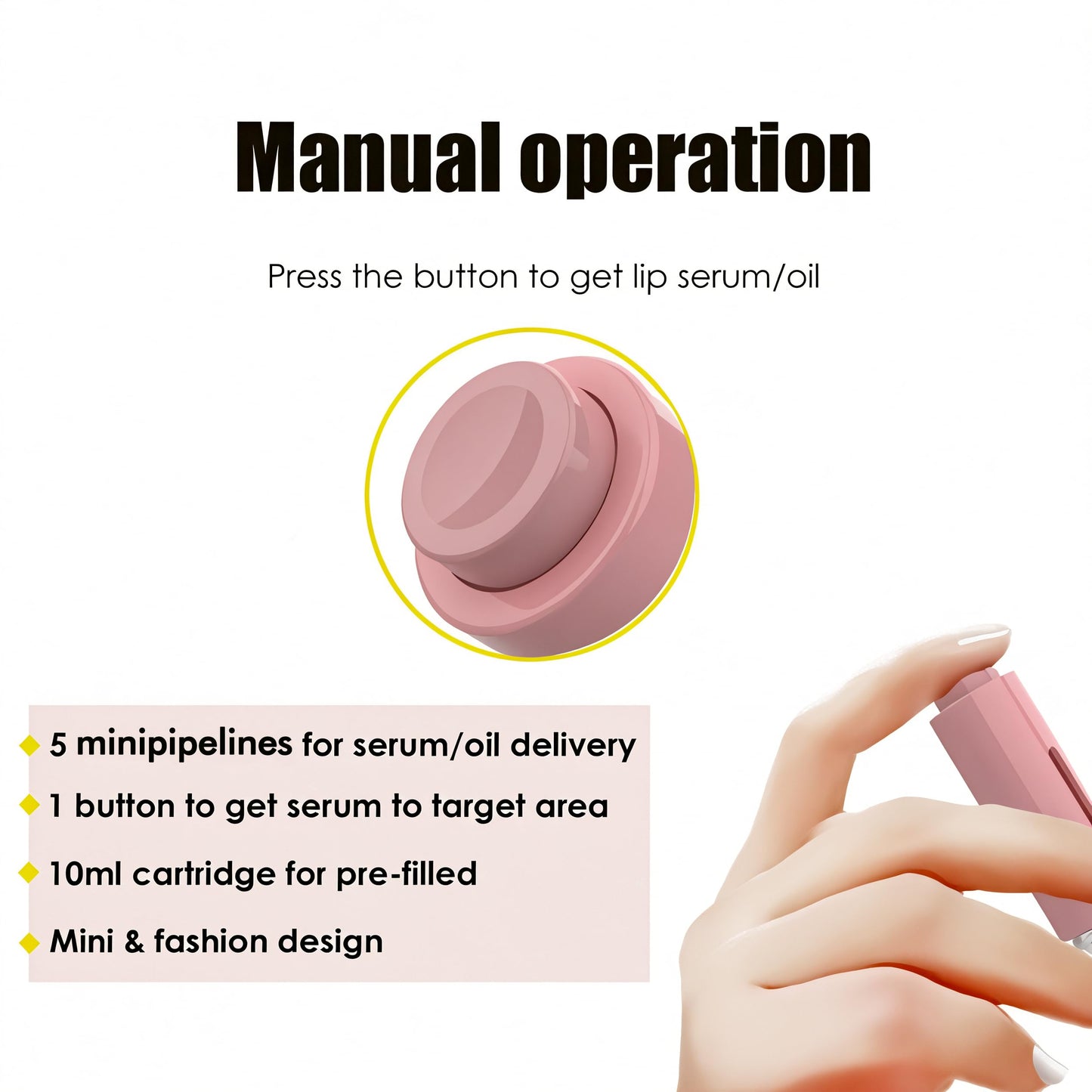 Derma Roller with Liquid Reservoir Serum Applicator for Lips, Skin, Hair, Wrinkles, Easy to Use Face Roller Skin Care Tools Without Serum, 105 Titanium Needles 0.25 mm