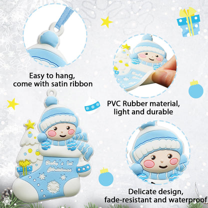2025 Christmas Baby's First Boy Ornament Personalized Baby Boy Decoration Christmas Tree Ornament Baby's 1st Customized Handwritten Keepsake for Newborn Free Personalization