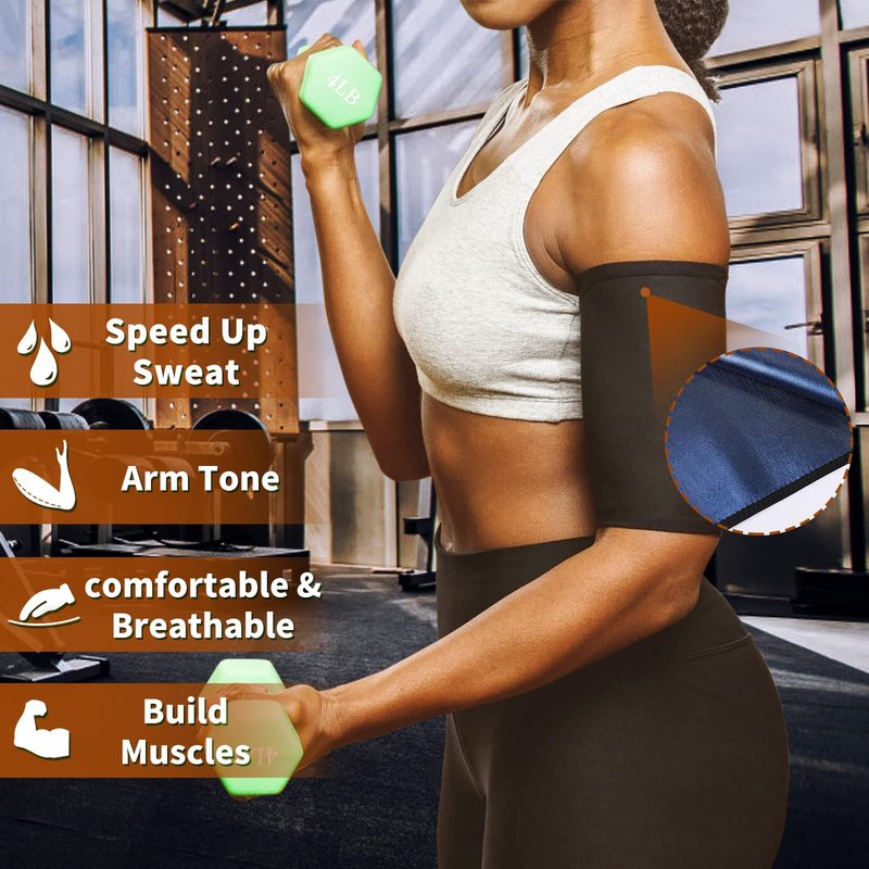 huiming Women's Arm Trimmers Sauna Compression Sleeve Sweat Bands Slimmers for Workout Sport