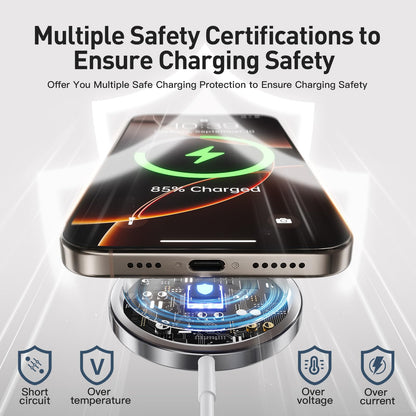 2025 Latest Magnetic Wireless Charger for iPhone: Mag Safe Charger Fast Charging Pad Compatible with iPhone 16 15 14 13 12 Pro Max Plus & Airpods 2 3 4Pro(3 Pack)