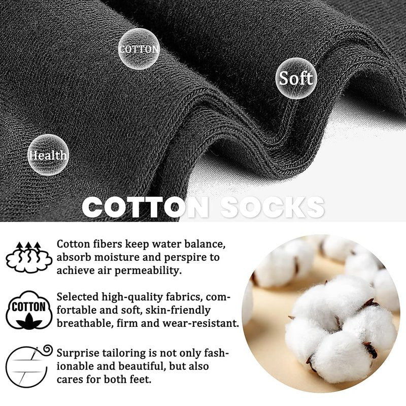 CHARMKING 6 Pairs Crew Socks for Women Soft Cotton Bootie Socks Moisture-wicking Casual Socks Non Slip Above Ankle (Black/White/Grey)