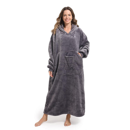 FUSSEDA Oversized Wearable Blanket Sweatshirt for Women Men,Warm Cozy Fleece Sherpa Hooded Blanket with Deep Pockets for Adult Kids