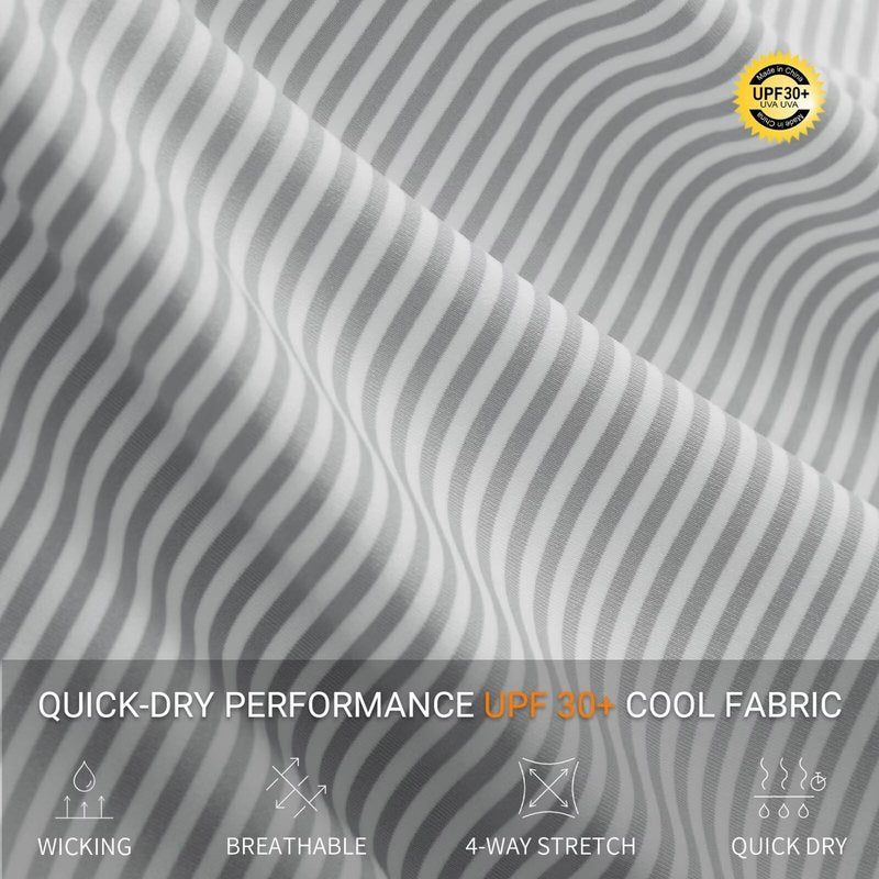 M MAELREG Mens Golf Shirt Dry Fit Short Sleeve Striped Performance Moisture Wicking Polo Shirt Golf Shirts for Men