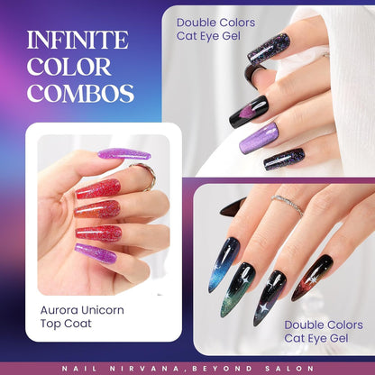Beetles Halloween Gel Nail Polish - 39 Pcs Jelly Nail Set Glitter Changing Nail Polish Kit Treasure Box Collection with 3Pcs Base Matte and Glossy Top Soak Off Nails