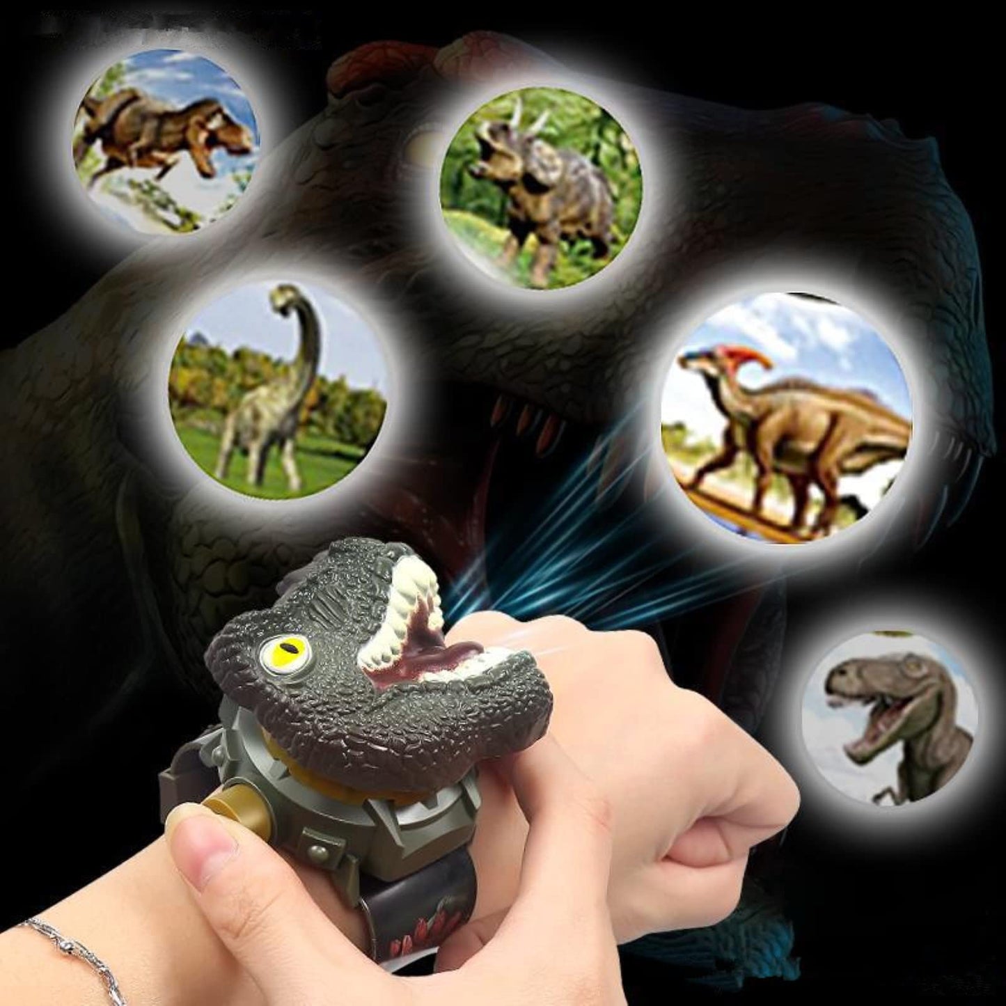 Cartoon Watch Dinosaur Projection Children's Watch 3D Tyrannosaurus Electronic Watches for Kids Gift