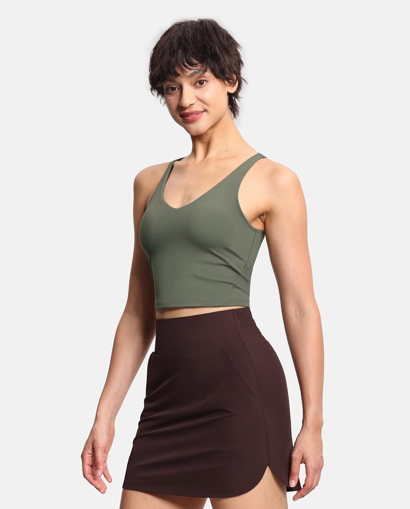 Womens' Longline Wirefree Padded Sports Bra - Medium Support for Active Lifestyle