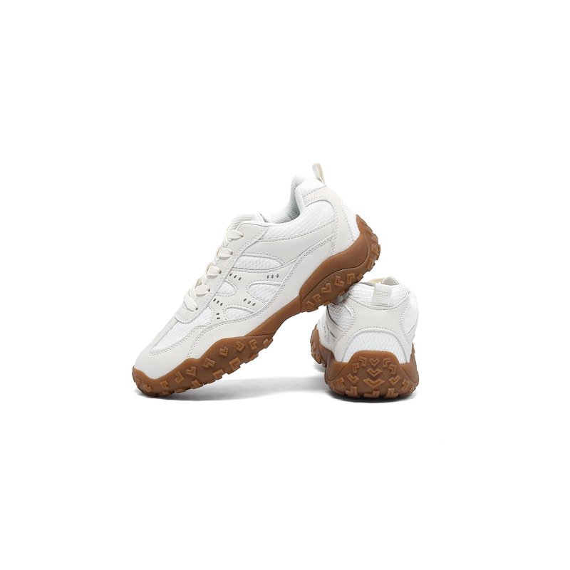 Women's Fashion Platform Shoes - Breathable Comfortable Thick Sole Walking Shoes - Mesh Casual Lace-up Training Shoes（Beige,8.5）