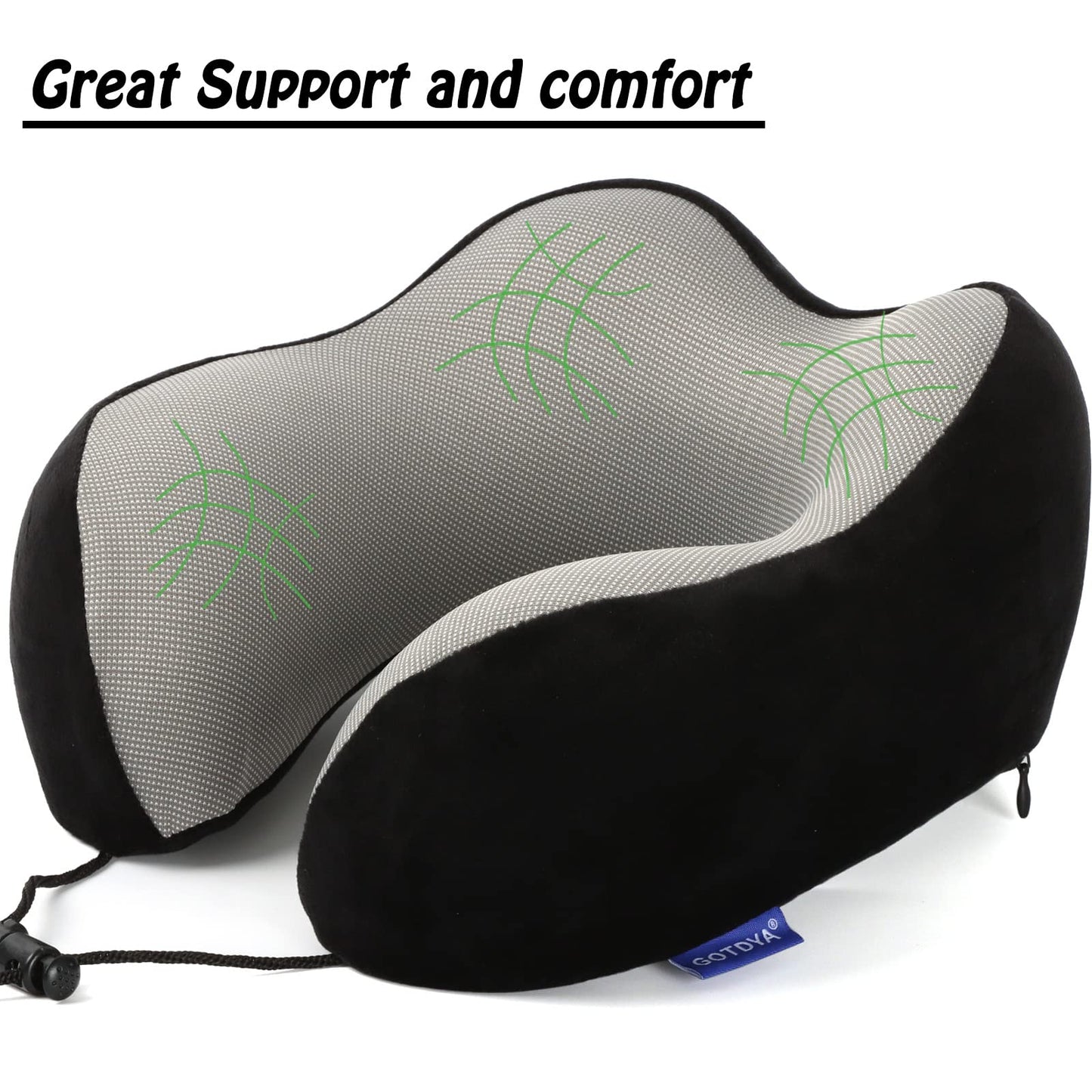 Travel Pillow,Travel Neck Pillows for Sleeping,100% Pure Memory Foam Soft Comfort & Support Pillow for Airplane/Car/Office&Home Rest Use-Pink