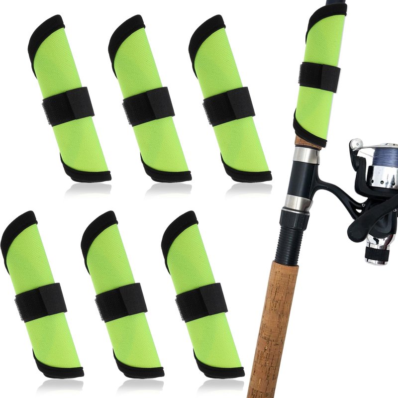 Azefnuhk 6 Pack Fishing Lure Covers, 6.1 Inch Lure Wrap Bait Gloves, Bait Gloves Hook Storage Protectors, Canvas Nylon Pole Sleeve Guard for Safe Fishing Rod, Guard to Keep Fishermen Fishing Safe