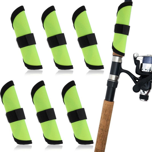 Azefnuhk 6 Pack Fishing Lure Covers, 6.1 Inch Lure Wrap Bait Gloves, Bait Gloves Hook Storage Protectors, Canvas Nylon Pole Sleeve Guard for Safe Fishing Rod, Guard to Keep Fishermen Fishing Safe