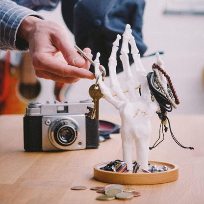 Suck UK Gothic Decor - Skeleton Hand - Gothic Home Decor - Jewelry Holder - Goth Gifts For Women - Jewelry Organizer - Halloween Decorations - Goth Desk Accessories | Ring Holder | Trinket Dish White