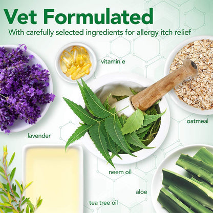Vet's Best Allergy Itch Relief Dog Shampoo, Cleans and Relieves Discomfort from Seasonal Allergies, Gentle Formula 500ml