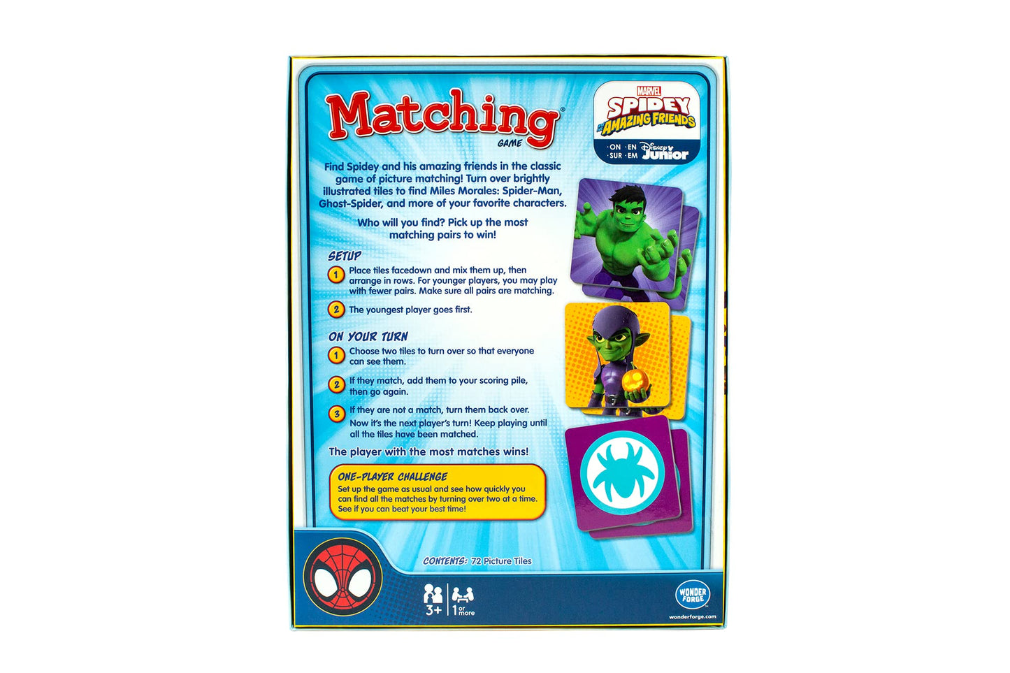 Wonder Forge Marvel Spidey and His Amazing Friends Matching Game - Memory Game for Kids Ages 3+ - Educational Fun for Toddler Boys and Girls