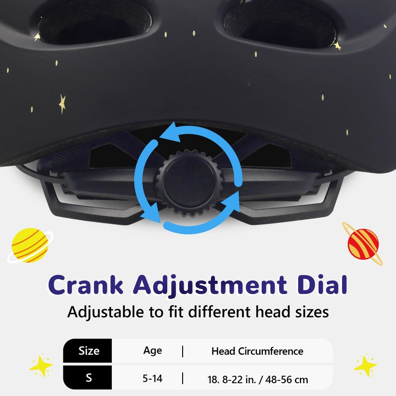 Kids/Youth Bike Helmet for Boys Girls and Teens, Adjustable and Multi-Sport for Bicycle, Kick Scooter, Skateboard, Roller/Inline Skate (Astronaut)