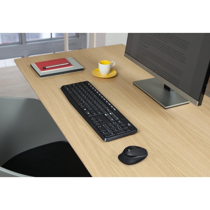 Logitech MK235 Wireless Keyboard and Mouse Combo for Windows, QWERTZ German Layout - Grey