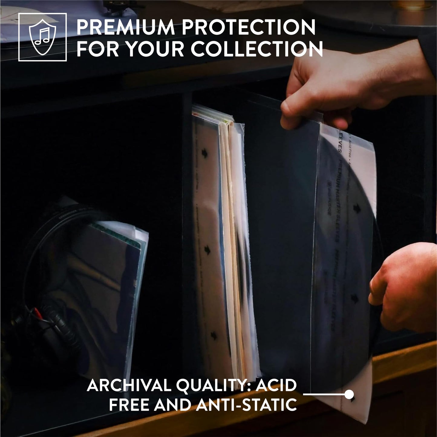 Big Fudge Premium 12-Inch Round Bottom Inner Vinyl Sleeves - Anti Static Rice Paper - 25pcs Pack