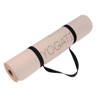 YOGATI Yoga mats for home workout. Non slip yoga mat with strap. Thick yoga mats for Women and Men. Pilates mat ideal for Fitness and gym. Exercise mat thick. Yoga mat thick. Workout mat. Yoga matt