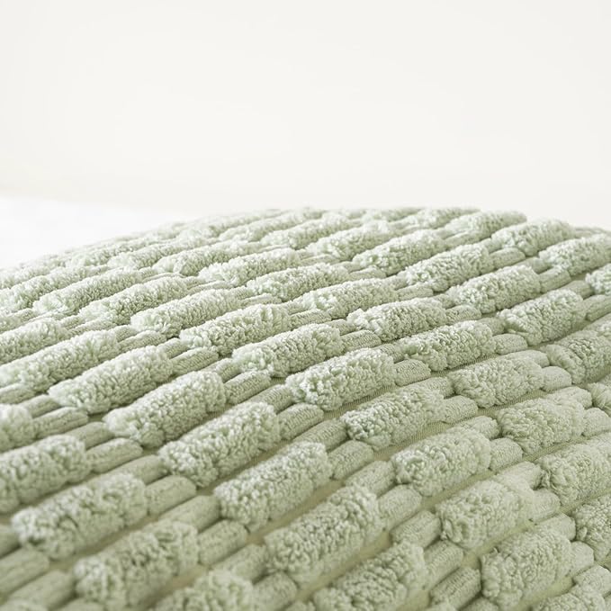 Fancy Homi Sage Green Long Lumbar Decorative Throw Pillow Covers 20x54 Inch for Bed Couch Bedroom, Soft Corduroy Rectangle Solid Cushion Case 50x137 cm, Rustic Farmhouse Boho Room Decor