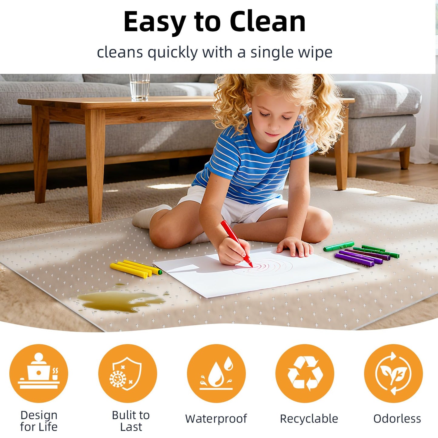 Office Chair Mat for Carpet - 36x48 Inch Plastic Computer Desk Floor Protectors for Chairs Clear Under Desk Rug Pad for Rolling Gaming Chair