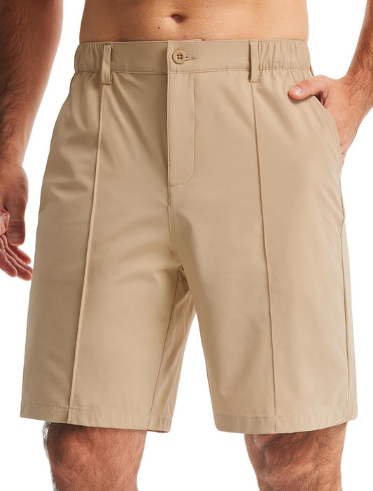 Libin Men's Classic Fit 9" Golf Shorts All Day Comfy Casual Shorts Quick Dry Lightweight Stretch Dress Travel Summer Clothing Work Outdoor Sports with Pockets Khaki 32