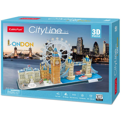 CubicFun 3D Puzzles UK London Bridge Big Ben City Skyline Jigsaw Puzzle for Kids Adults DIY Building Model Kits for Kids Adults, 107 Pieces