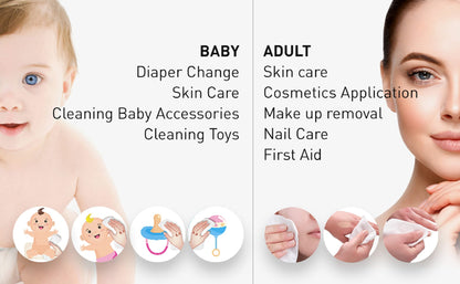 DESTALYA Baby Cotton Pads for Diaper Change | Large Cotton Squares for Sensitive Skin | Disposable Cleansing Wipes | Soft Washcloths for Personal Care, Makeup Removal (Maxi Pads 360)