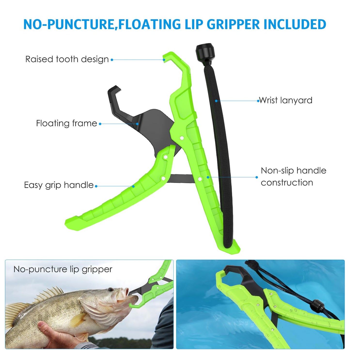 AMIR Digital Fishing Scale, 110lb/50kg Portable Luggage Scale, Electronic Fishing Scale with Lip Gripper, Digital Weight Scale with 38'' Tape Measure, Batteries Included