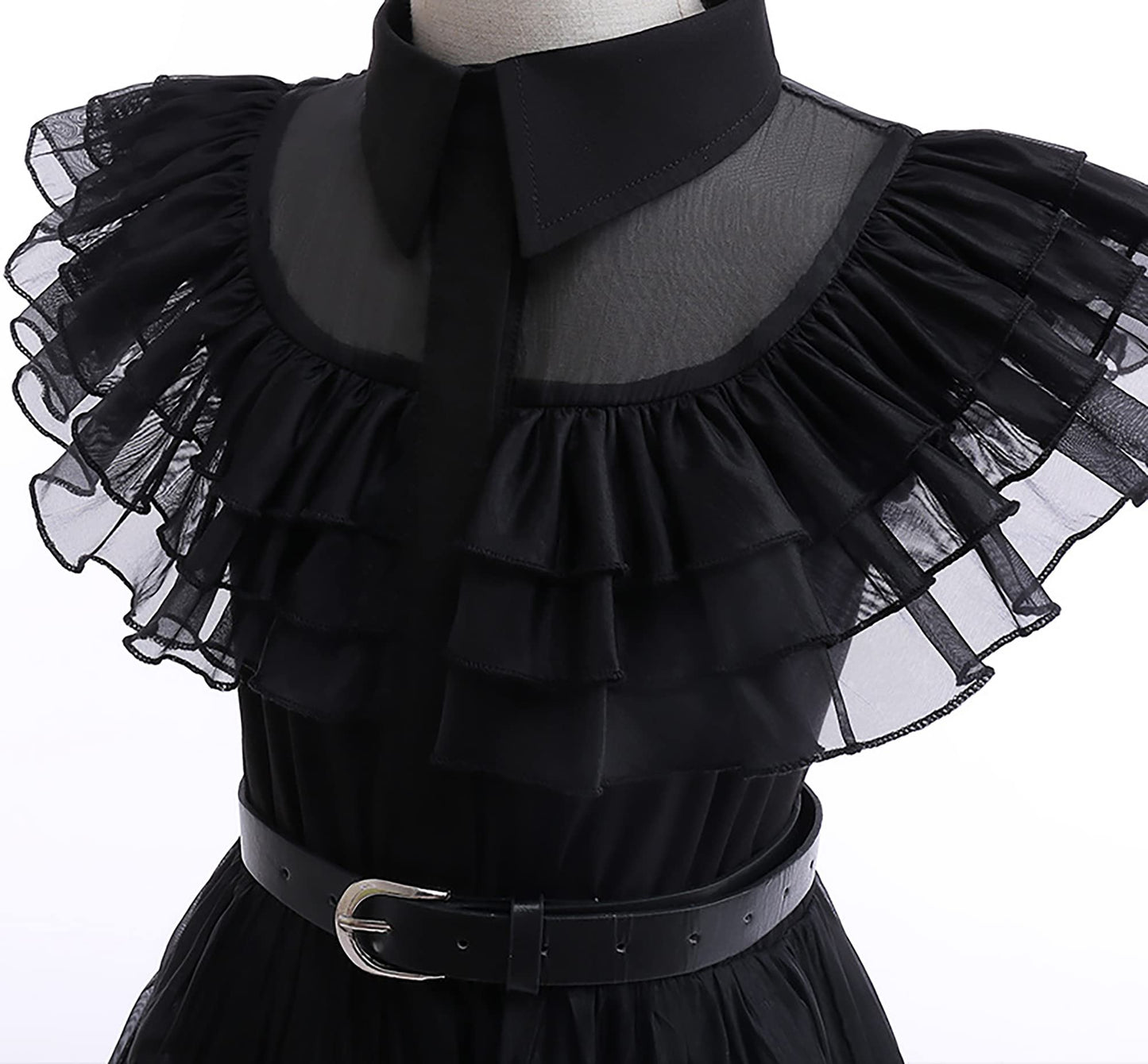 Gunaniti Black Dress Up Costume for Girls Birthday Party Halloween Cosplay Outfit with Accessories 3-12Y (11-12 Years, Black)